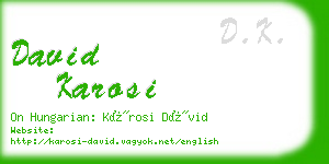 david karosi business card